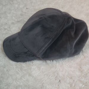 Women's Elegant Black Velvet Baseball Cap W Velcro Adjustable Band